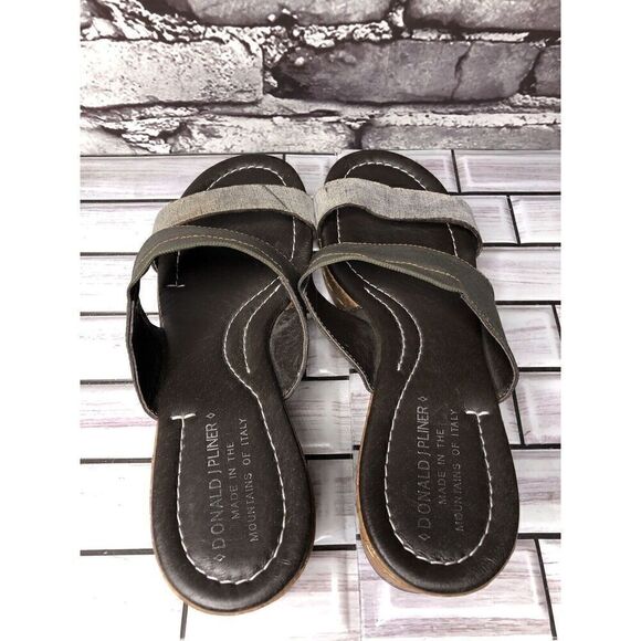 Donald Pliner Shera Copper Metallic Straps Cork Wedge Sandals Women 7.5M US/38EU - Picture 7 of 16